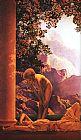 Maxfield Parrish Canvas Paintings - daybreak detail